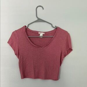 Bozzolo Pink Fitted Crop T-Shirt